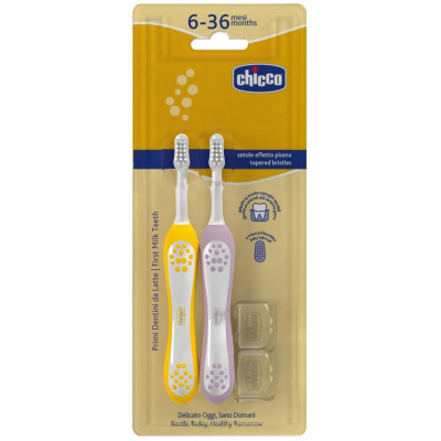 CHICCO 00012082110000 Szczoteczka do zębów Indigo 6-36m 2 szt
