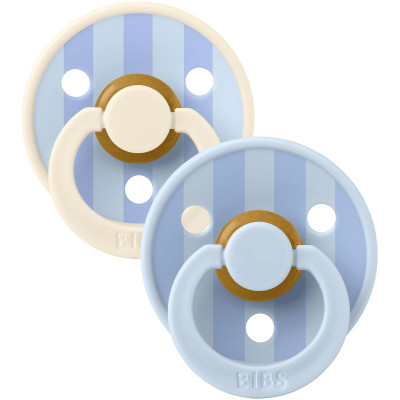 BIBS STUDIO Colour Block cumlíky z prírodného kaučuku 2ks - veľkosť 2 - Baby Blue Dusty Blue Mix