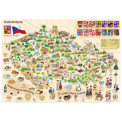 Puzzle - Mapa Českej republiky 160 ks
