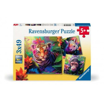 Ravensburger - Puzzle 3x49 Jungle Babies