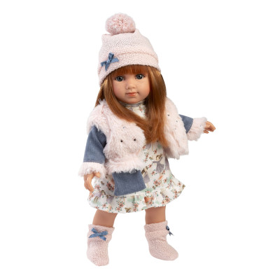 Llorens 53555 NICOLE - realistická bábika s látkovým telom - 35 cm