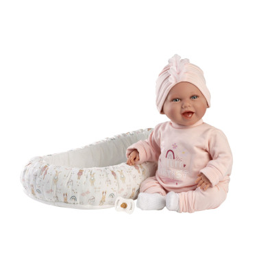 Llorens 74122 NEW BORN - realistická bábika bábätko so zvukmi a látkovým telom - 42 cm