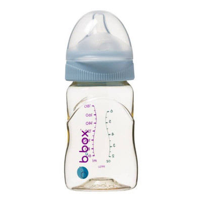 B.BOX BB00750 Butelka ze smoczkiem do karmienia niemowląt wykonana z PPSU 180 ml błękit
