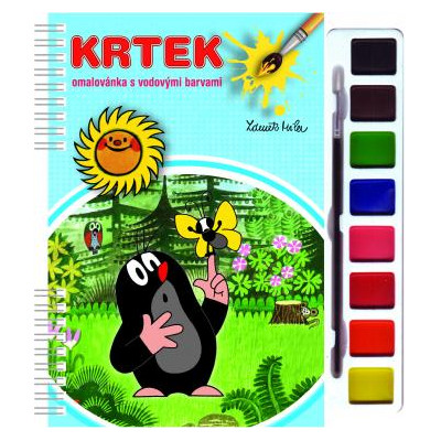 Omalovánka s farbami a štetcom Krtek
