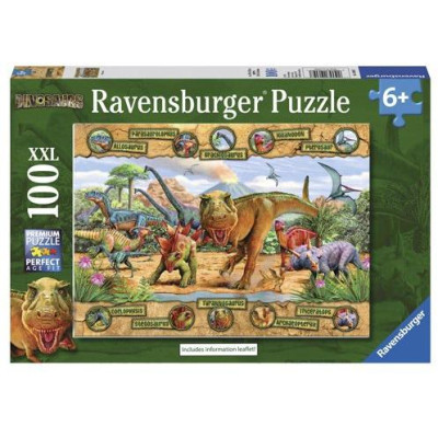 Ravensburger - Puzzle 100 Dinosaurs XXL