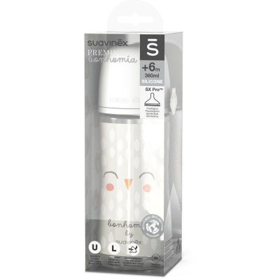 SUAVINEX | Fľaša BONHOMIA 360 ml fyziologická SX PRO +6 LF - biela