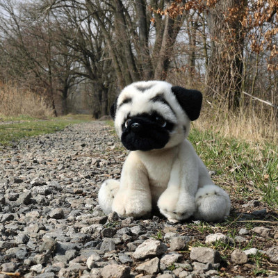 Plyšový pes mops 30 cm ECO-FRIENDLY