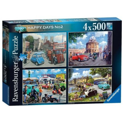 Ravenbsurger - Puzzle 4X500 Happy Days