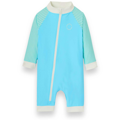 KiETLA ICONIK plavkový overal s UV ochranou - Blue Stripes - 2-4 roky
