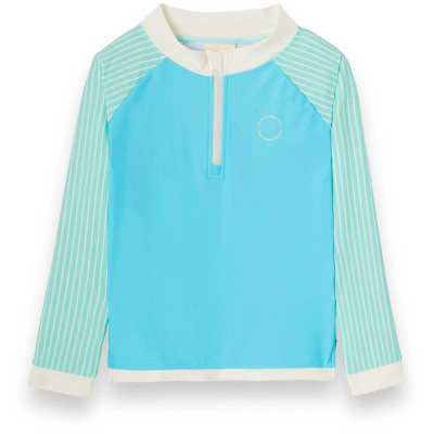 KiETLA ICONIK plavky s UV ochranou - tričko s dlhým rukávom - Blue Stripes - 2-4 roky