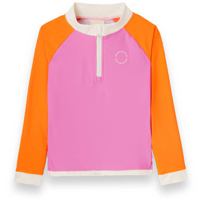 KiETLA ICONIK plavky s UV ochranou - tričko s dlhým rukávom - Pink Red - 4-6 rokov