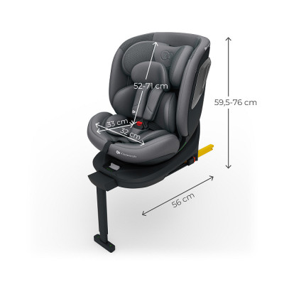 KINDERKRAFT Fotelik samochodowy I-360 2 PLUS i-Size grey