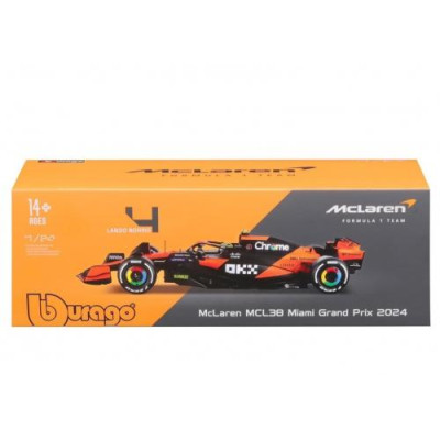 Bburago - 1:24 Formula 1 McLaren MCL38 Lando Norris Winner Miami GP 2024 / from Assort