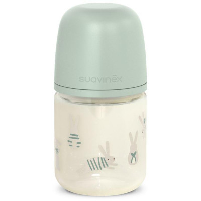 SUAVINEX | Fľaša sklo WONDERLAND NEW 120 ml fyziologická SX PRO +0 SF - zelený králik