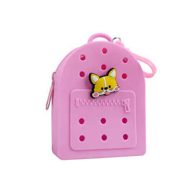 Gifty - Silikónová peňaženka ružová a ozdobný pin