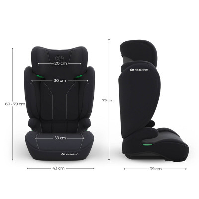 KINDERKRAFT Fotelik samochodowy I-SPARK 2 PLUS i-Size black
