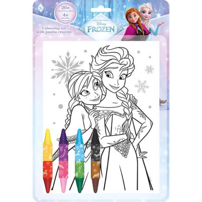 Omaľovánkový set s obojstrannými pastelkami FROZEN - Ľadové kráľovstvo