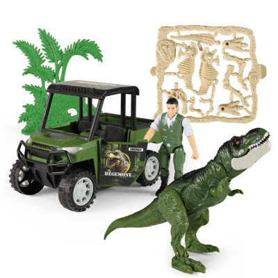 Sada dino park s autom a dinosaurom so zvukom