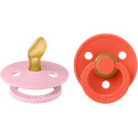 BIBS Colour anatomické cumlíky z prírodného kaučuku 2 ks - veľkosť 1 - Baby Pink / Tango