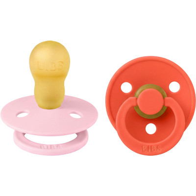 BIBS Colour cumlíky z prírodného kaučuku 2ks - veľkosť 3 - Baby Pink / Tango