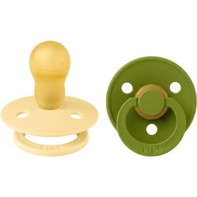 BIBS Colour cumlíky z prírodného kaučuku 2ks - veľkosť 3 - Pale Butter / Wasabi