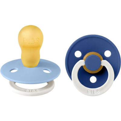 BIBS Colour cumlíky z prírodného kaučuku 2ks - veľkosť 3 - Sky Blue Nočný / Cornflower Nočný