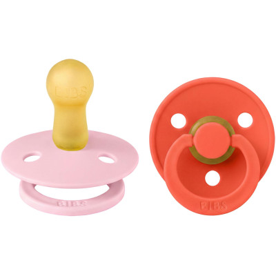 BIBS Colour cumlíky z prírodného kaučuku 2ks - veľkosť 2 - Baby Pink / Tango