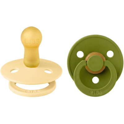 BIBS Colour cumlíky z prírodného kaučuku 2ks - veľkosť 2 - Pale Butter / Wasabi