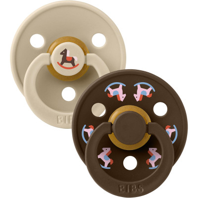 BIBS Colour cumlíky z prírodného kaučuku 2ks - veľkosť 1 - Horse Vanilla / Mocha
