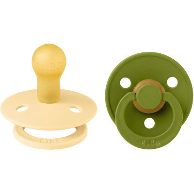 BIBS Colour cumlíky z prírodného kaučuku 2ks - veľkosť 1 - Pale Butter / Wasabi